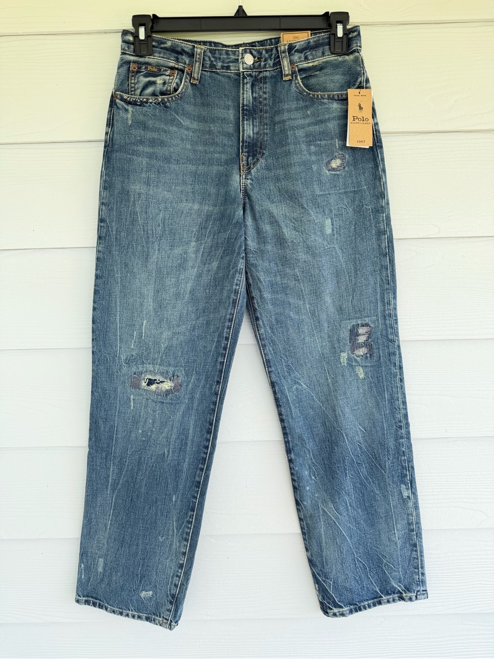 Polo Ralph Lauren Boys Size 20 Lynwood Relaxed Distressed Jeans Blue NWT